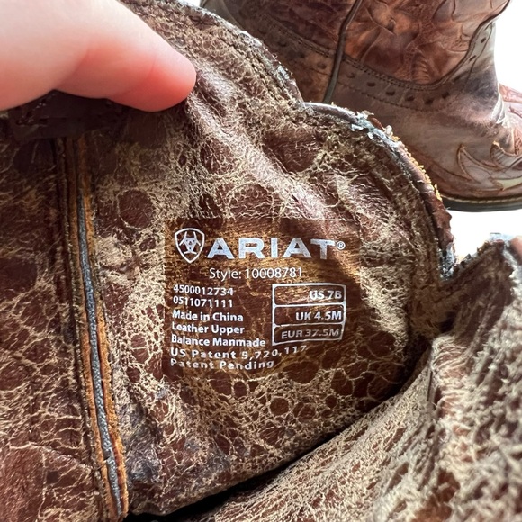 Ariat Womens Brown Leather Dahlia Cowboy Western Boots size 7 10008781 - Picture 15 of 16